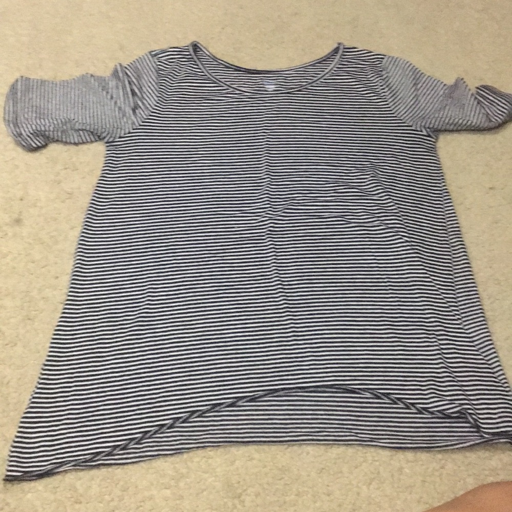 Old Navy black and white striped shirt
